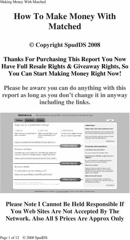 Product picture You can earn $150-How to Make Money with Matched